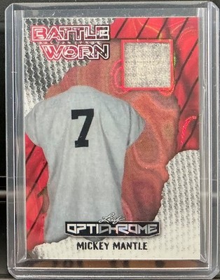 2025 Leaf Optichrome Mickey Mantle Game Used Jersey Lava Red #d 1/1