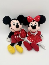 Disney Store Valentine Minnie  Mickey Mouse Mini Bean Bag 8" Love Heart Plush