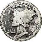 1916 Mercury Silver Dime 🇺🇸 1st Year Unique Patina 🇺🇸