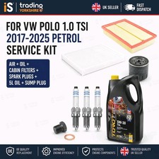 SERVICE KIT FILTERS SPARK PLUGS 5L OIL VW POLO MK6 1.0 TSI PETROL 2017-2025
