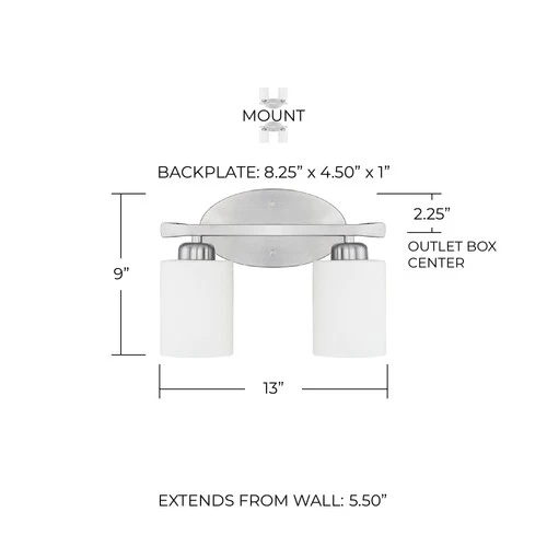 Capital Lighting 115221-338 Dixon 2 Light 13"W Bathroom Vanity - Picture 4 of 6
