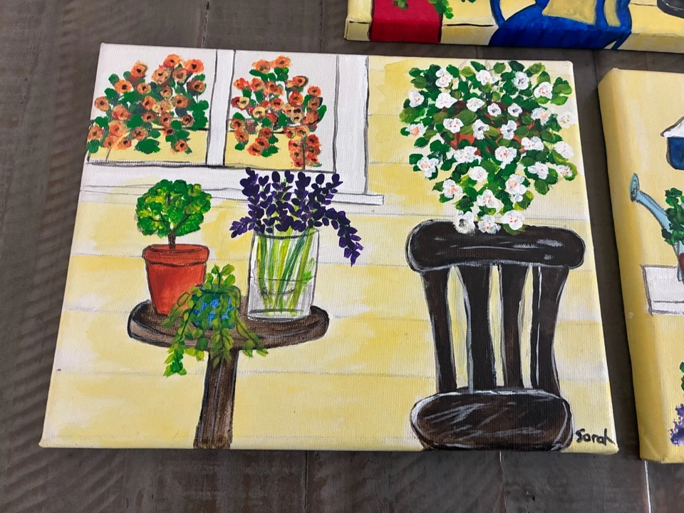 3 porches florales: pintados a mano, flores en abundancia Foto 2 de 4