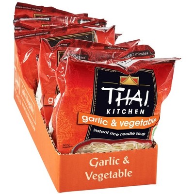 Thai-Style Instant Rice Noodle Soup, Gluten Free Garlic & Vegetable - Pack of 12