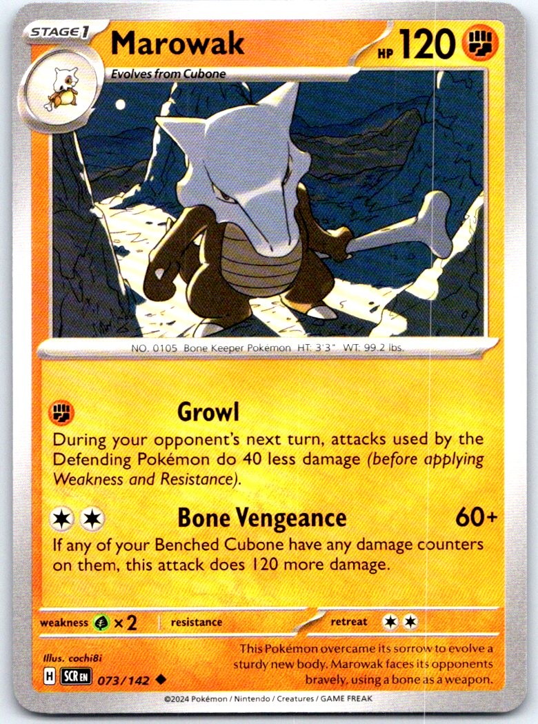Marowak 73/142 Normal Uncommon Stellar Crown Pokemon NM