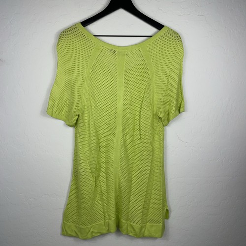 Túnica de malla Katya verde lima talla grande trapo y hueso encubrimiento superior - Imagen 2 de 5