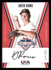 2019 USA Baseball Stars and Stripes 18U Signatures Black Ink #48 Drew Romo /499