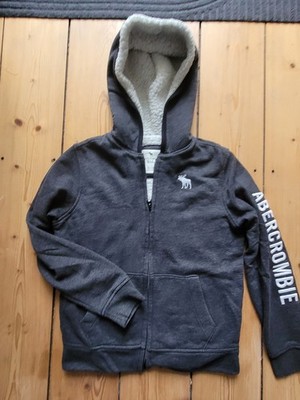 Abercrombie & Fitch Kids Hoody Jacke Gr. 152/158 Blau mit Aufdruck Kapuze Jungen