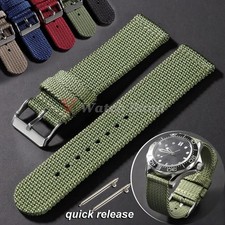 Nylon Fabric Wrist Watch Band Military Canvas Casual Buckle Strap 18/20/22/24mm