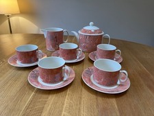 vileroy boch siena milk jug tea pot 5 cups and 5 saucers slightly used