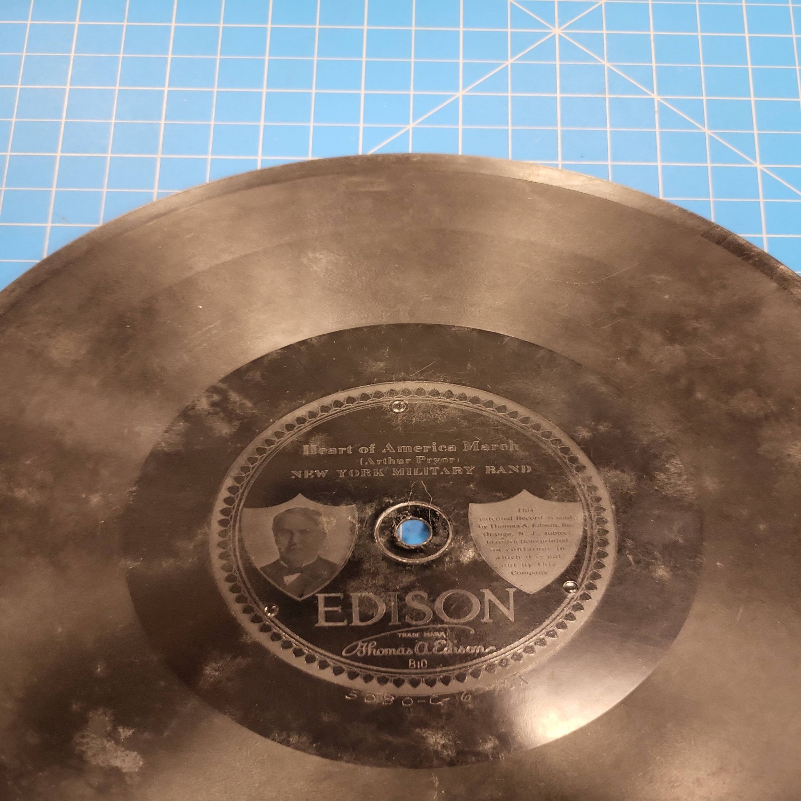 Edison Record Battle Marne Descriptive New York Military Band Vintage Disc