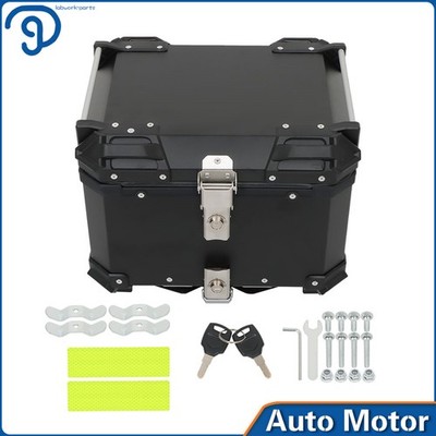 Motorcycle Top Case Tail Box 45L  Aluminum Trunk Luggage Storage Rear Tour Box