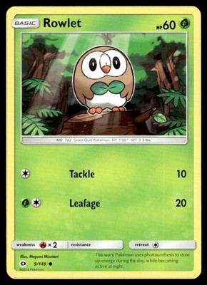 2017 Sun & Moon TCG Base Rowlet Basic/UNplayed #9