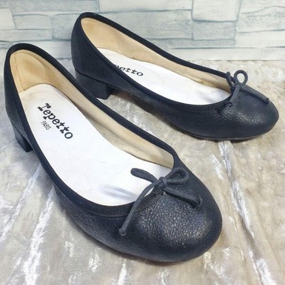 Repetto Pumps Ribbon Leather Black Women's Size EU35/US4 #2588