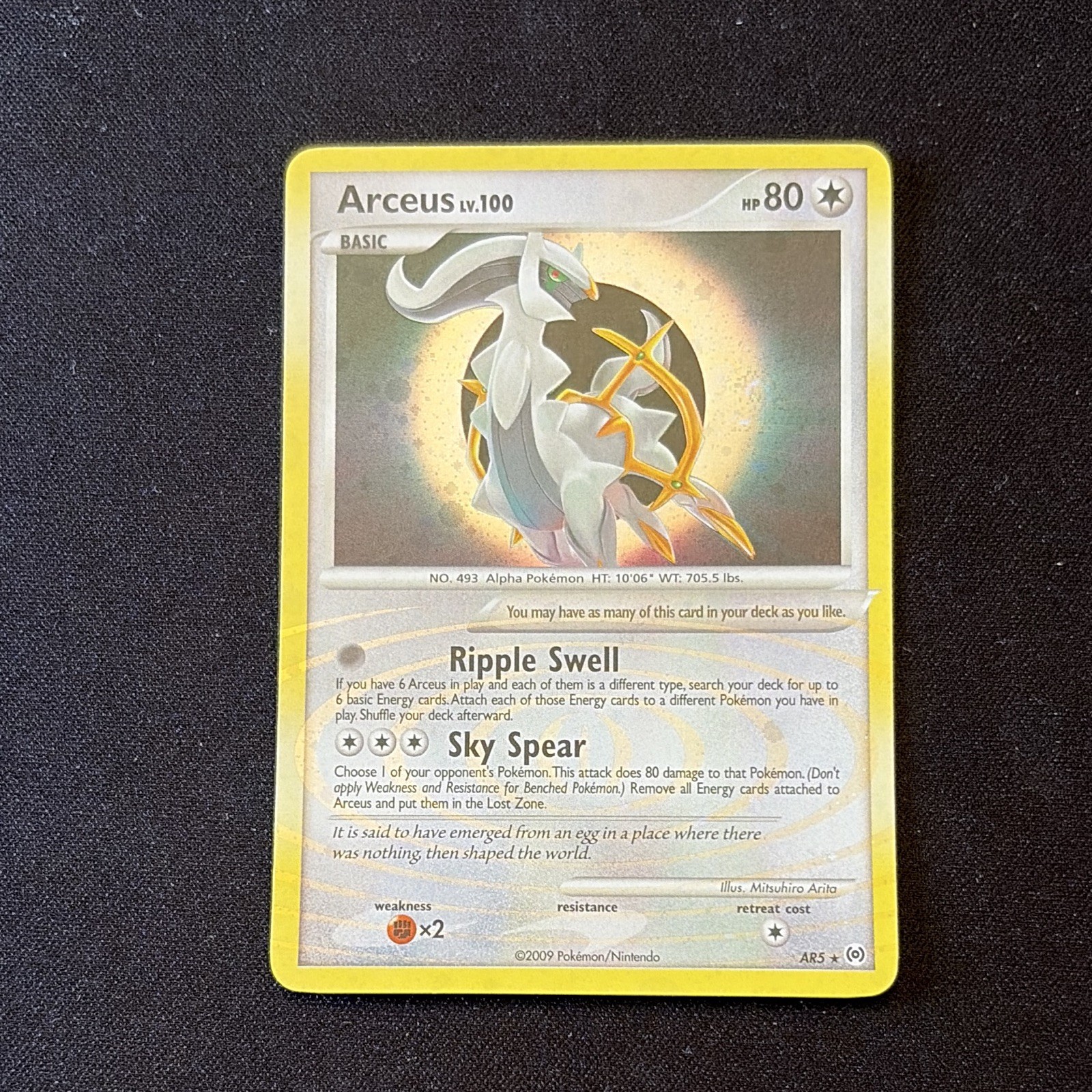 Pokémon TCG Arceus LV.100 AR5 80 HP English 2009 Mitsuhiro Arita
