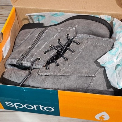 New Sporto Little Leslie Shoes Size 4 M Boots Grey Kids In Box