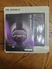 Sol Republic Tracks V8 On-Ear Headphones Bundle Black w/ Extra Red Headband New