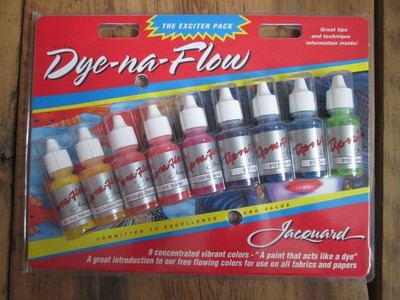 NEW Jacquard Dye-Na-Flow Exciter Pack 9 Concentrated Colors Fabric Paper Paint