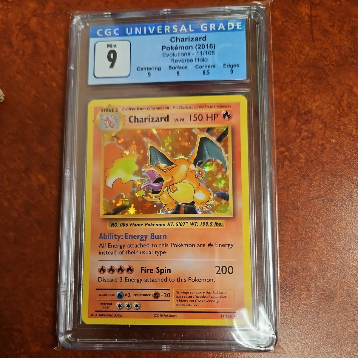 Charizard Pokémon TCG Grade 9 Evolutions Individual Collectible