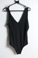 Next Womens Textured Swimming Costume - Black - Size 14  h37 