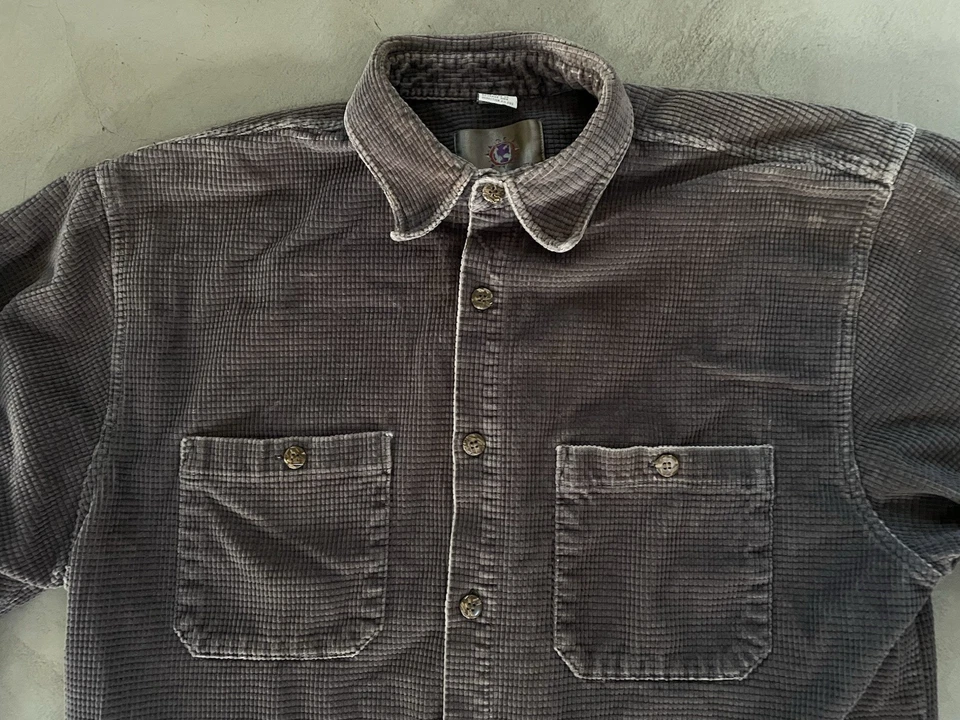 Camisa de veludo The Territory Ahead waffle marrom masculina tamanho G algodão manga longa - Imagem 3 de 4