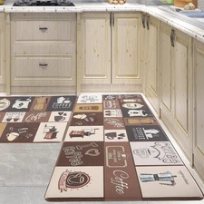 Cushioned anti Fatigue Kitchen Mats Sets 2, Farmhouse Kitchen Rugs, Waterproof N