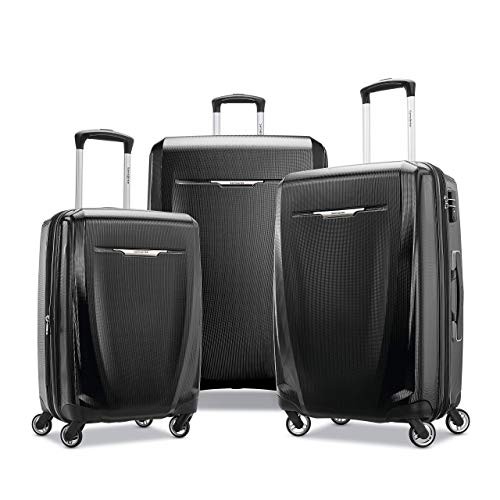 SAMSONITE WINFIELD 3 DLX HARDSIDE LUGGAGE SPINNERS 3-PIECE SET 20/25/28 - BLACK