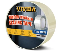 Transparent Window Weather Sealing Tape, 2 Inch x 40 Yards(120 Ft), Clear Window