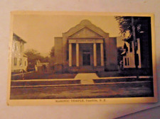 UNADILLA, NY-MASONIC TEMPLE-BLACK & WHITE POSTCARD-POSTED 1916