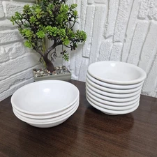 12 Vintage Melaware Melamine Serving Bowls Set Made in Greece White Meze Dip