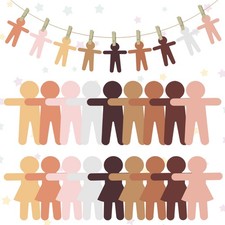 126 PCS Paper People Cutouts Crafts 5.9 x 4.5 Inch Multicultural People Shape...