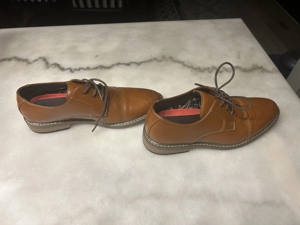 Bruno Marc Mens Size 6 Lined Lace Up Leather Oxford Dress Shoes Brown - Image 4 of 4