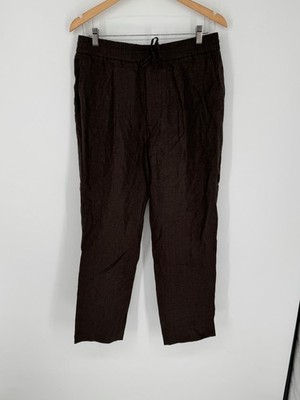 NWT Todd Snyder Linen Madison Traveler Pant in Tobacco Drawstring/Zip Sz Med G4
