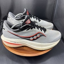 Saucony Mens Triumph 21 Sneakers, Concrete/Bl...