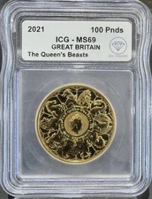 2021 Great Britain Queen's Beast Completer Series ICG MS69 - IDC verified
