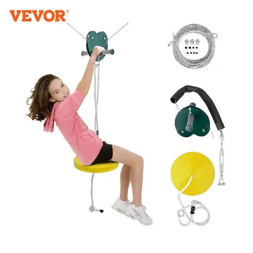 80/100ft Zip Line Kit Zip Line Trolley Slackers Zip Lines with Seat and ...