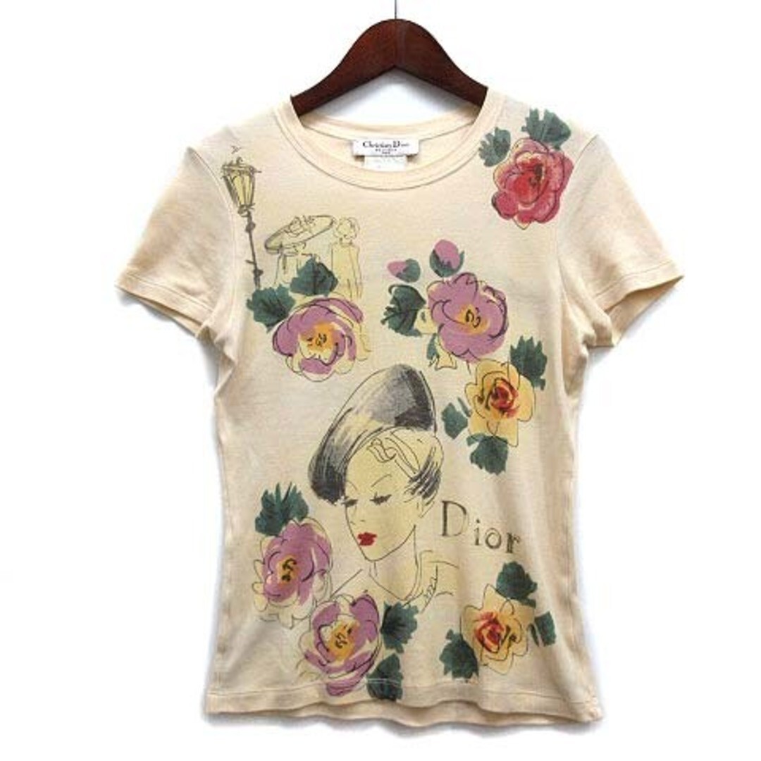 トップス Christian Dior by Galliano Tops Excellent Christian Dior Cut-sleeve Top Galliano-era Beige