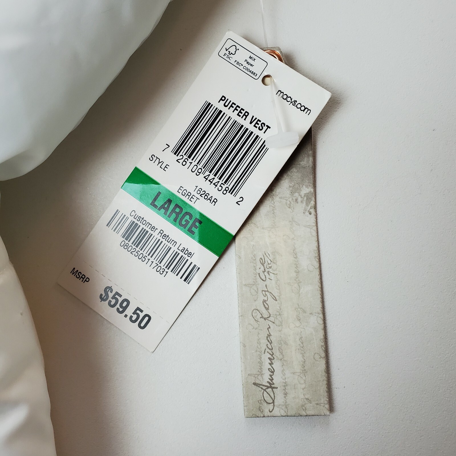 American Rag Womens White Puffer Vest Faux Fur Trim Hood Size Large eBay