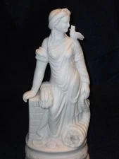 Demeter Goddess Of Harvest Agriculture Bisque Statue 10"