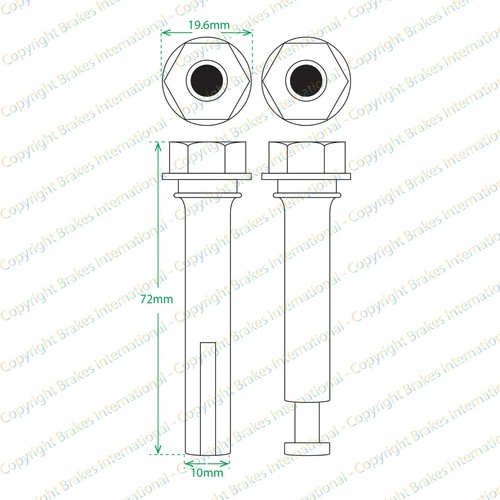 2x FRONT BRAKE CALIPER SLIDER PINS GUIDE KIT FITS: HYUNDAI i40 2010- BCF1467BX2 - Picture 2 of 3