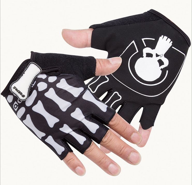 Guantes De Ciclismo Corta Dedo Medio Dedo De Rutas De Fitness MTB Esqueleto XXL