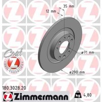 Zimmermann 2X Bremsscheibe Hinten Ø290 Mm FüR Opel Grandland X 75 1.2 1.6 Turbo