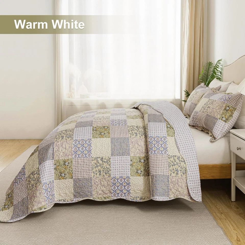 Juegos de cama de edredón Queen - edredones rústicos 3 piezas 90X96, microfibra reversible Be Foto 4 de 4