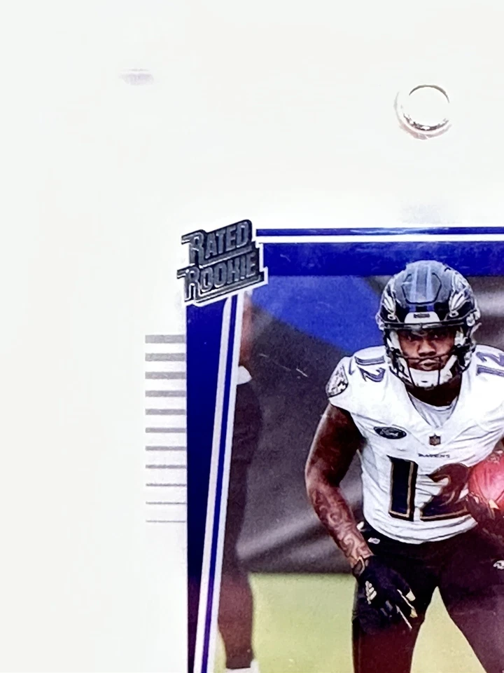 Rashod Bateman 2021 Panini Clearly Donruss Rated Rookie RC Auto #66 Ravens 🔥 - Image 3 of 4