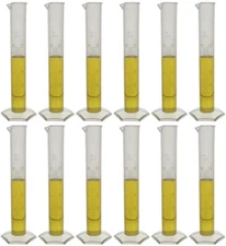 Eisco Labs 50ml Polypropylene Graduated Cylinder, Octagonal Base - Pack of 12