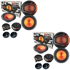 4x STX 1300W Total 6.5-Inch 2-Way Car Audio Component Speakers System 6-1/2"