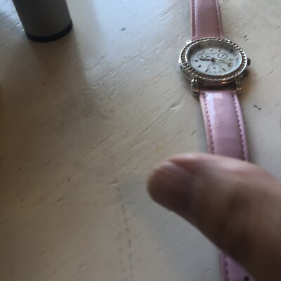 BLOOMINGDALES CRYSTAL and Silver Tone Wristwatch with Pink  display picture 3