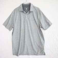 Hickey Freeman Golf Polo Shirt Mens Medium Performance Stretch Gray Short Sleeve