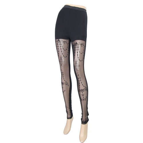 Oferta Leggings ceñidos ceñidos al cuerpo góticos punk cintura alta para mujer - Imagen 6 de 8