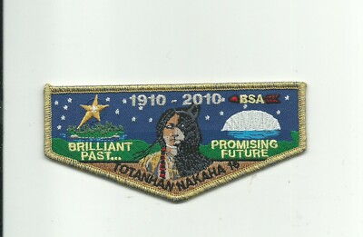 SCOUT BSA OA LODGE 16 TOTANHAN NAKAHA 100TH ANNIVERSARY SCOUTING FLAP NSC MN WI