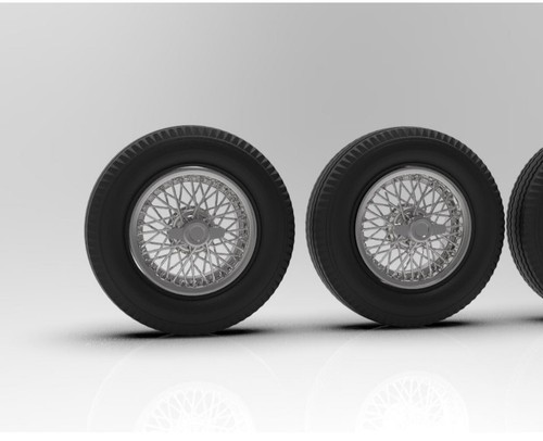 1:20 3d Printed Borrani Wire Wheels for the Jaguar XK-E Uncromed - Picture 2 of 2